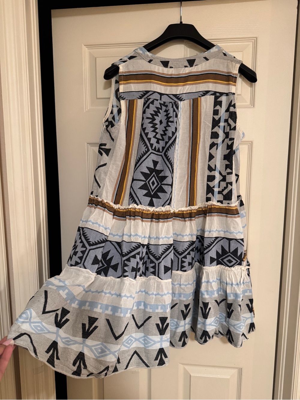 Sophia Dress/ Made in Italy. One size fits most 2-14. Linen feel. Pockets! - Picture 5 of 7